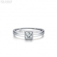 Princess Moissanite diamond Solitaire Ring 