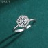 8.0mm 2.0ct Round Moissanite diamond Halo Ring 