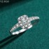 Radiant  Moissanite diamond Halo Pave Ring