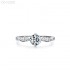 Round Moissanite diamond Side Stones Ring 