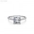 Cushion Moissanite diamond Pave Ring Shown in 6.5mm 1.5ct