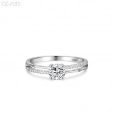 6.5mm 1.0ct Round Moissanite diamond Pave Ring