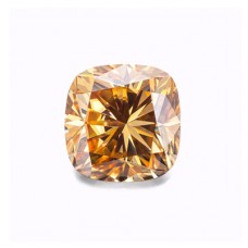 Original GRA Moissanite Champagne Color Cushion Brilliant